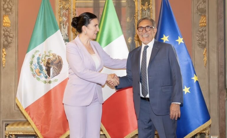 Kenia López Rabadán reconoce ante el Presidente del Senado italiano el liderazgo de Giorgia Meloni y la importancia de la paridad en la vida pública