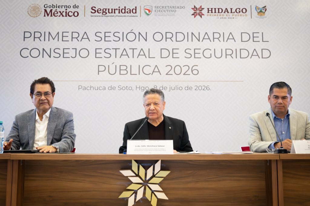 Julio Menchaca, gobernador de Hidalgo, pide a municipios colaboración para fortalecer acciones en materia de seguridad; Hidalgo es uno de los 10 estados más seguros del país.