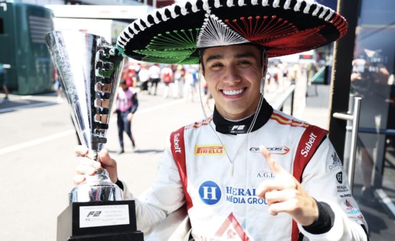El mexicano Noel León gana la carrera principal de Fórmula 2 en Hungría; Checo Pérez lo alienta con un “a seguirle así”