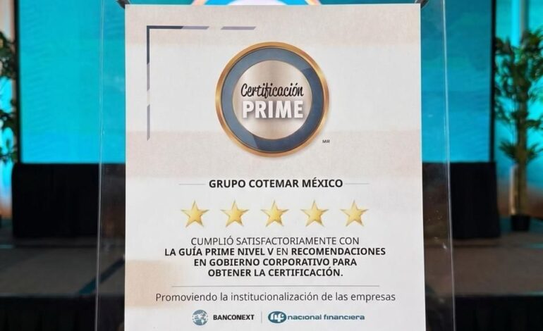 Cotemar Certificacion PRIME Nivel V Estrellas