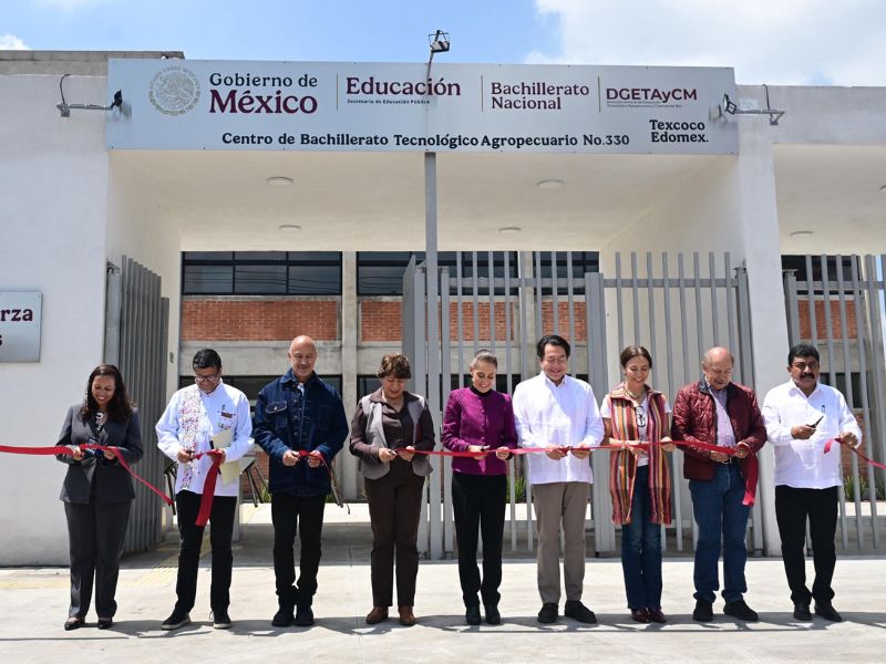 Inaugura presidenta Claudia Sheinbaum Bachillerato Nacional en Texcoco, Edomex