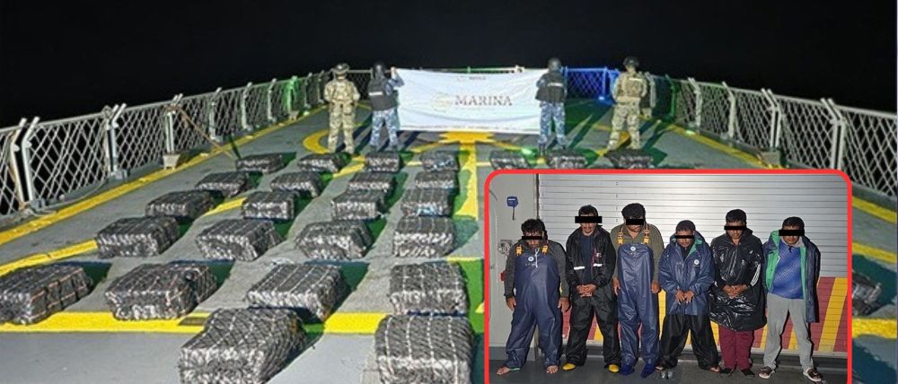 Aseguran más de una tonelada de cocaína y detienen a seis frente a Guerrero