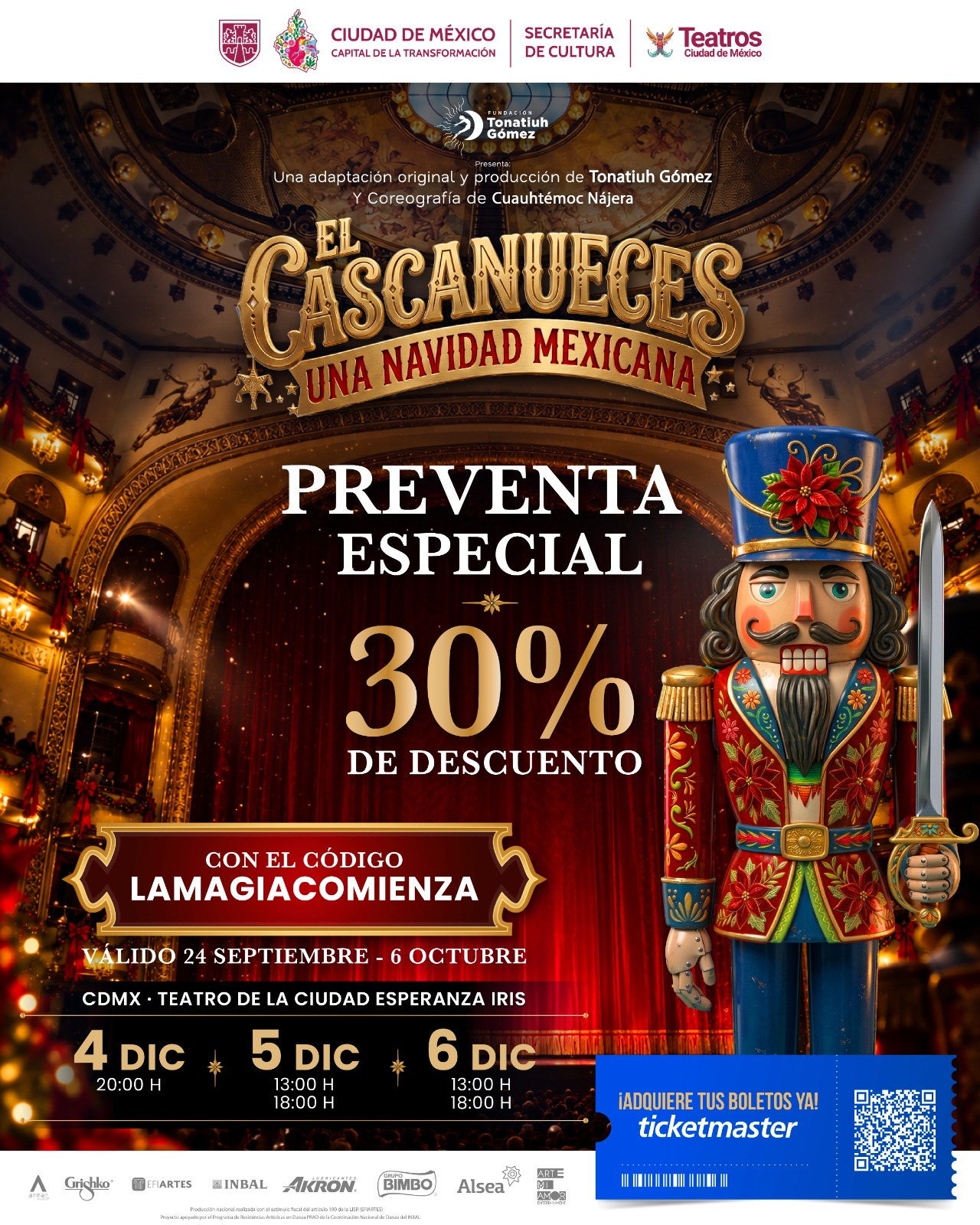 «El Cascanueces: Una Navidad Mexicana» llega al Teatro de la Ciudad Esperanza Iris en un estreno mundial