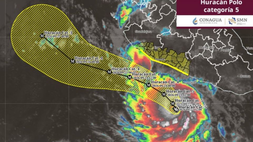 «Polo» toma fuerza en el Pacífico y se convierte en huracán categoría 5; provocará lluvias en el suroeste del país