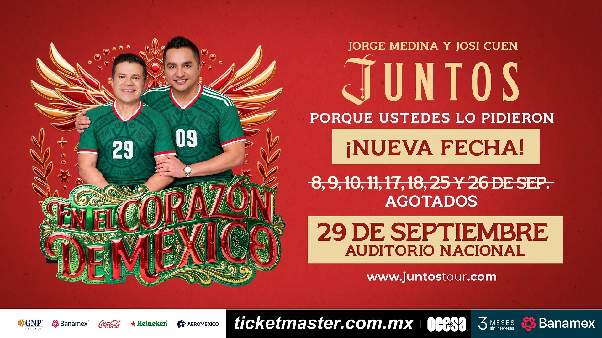 Jorge Medina y Josi Cuen suman una nueva fecha en el Auditorio Nacional