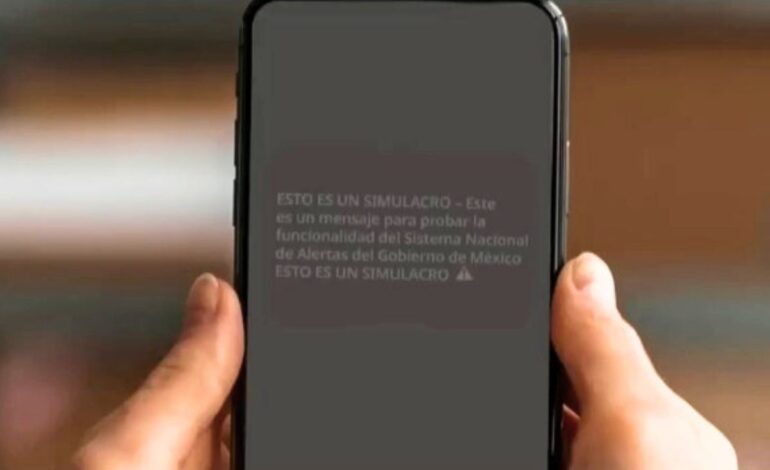 mensaje de alerta sismica en celulares por simulacro nacional