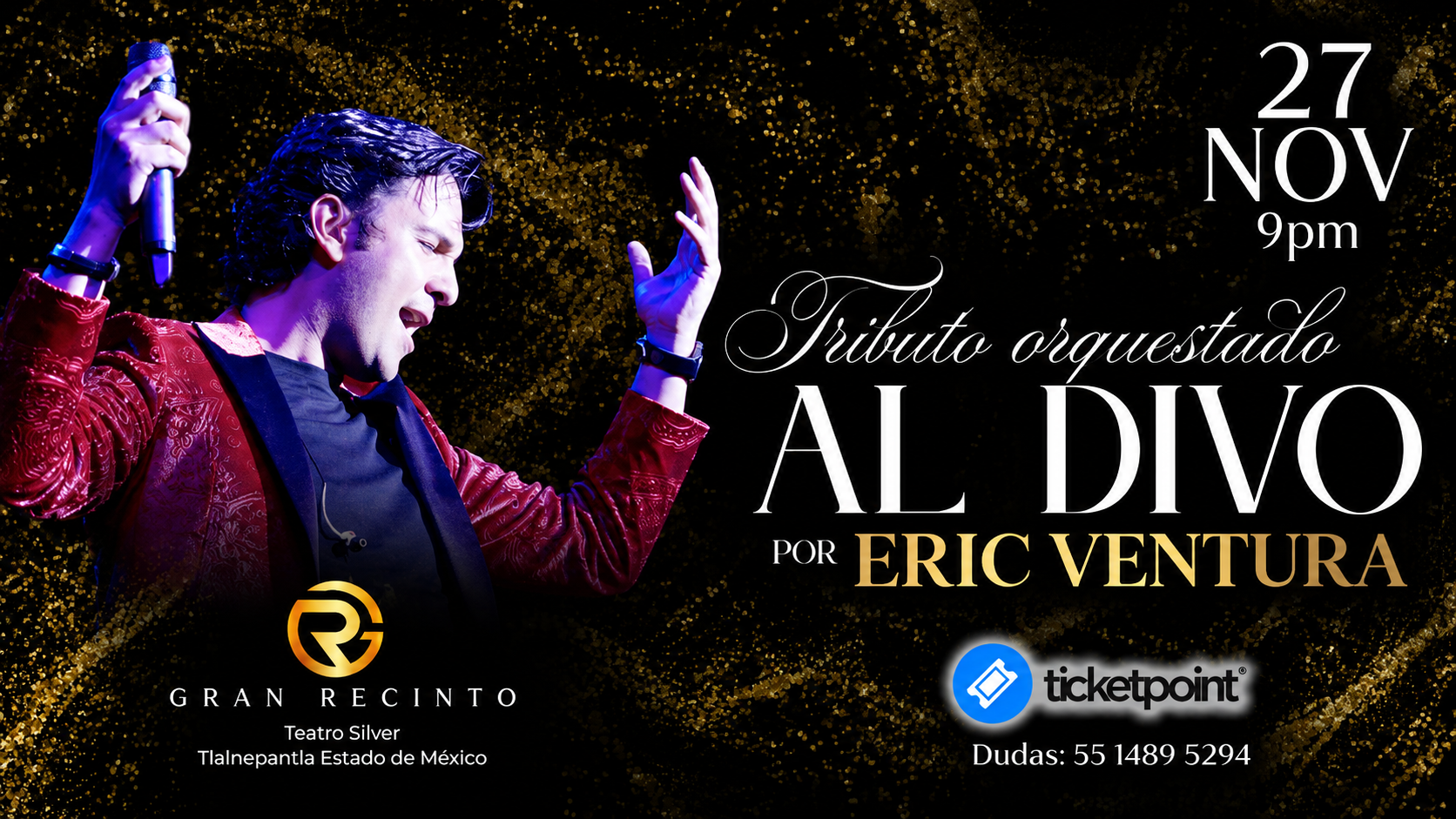 Eric Ventura llevará la memoria musical de “El Divo” al teatro gran recinto con un tributo orquestado