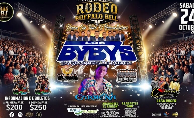 Los Bybys y Jorge Carmona llevarán una gran fiesta de cumbia, salsa y romanticismo al Rodeo Buffalo Bill de Tultitlán