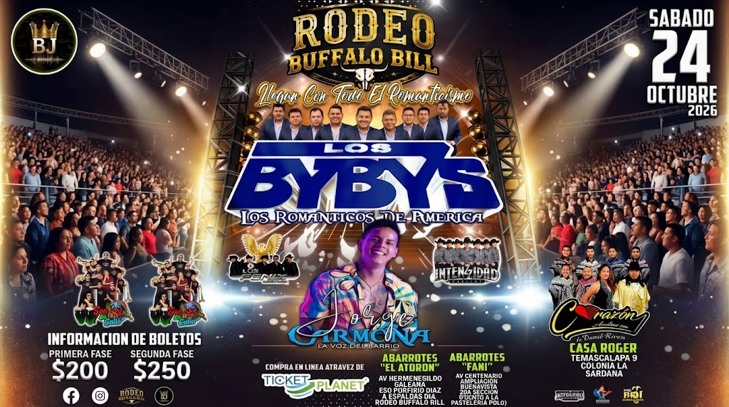 Los Bybys y Jorge Carmona llevarán una gran fiesta de cumbia, salsa y romanticismo al Rodeo Buffalo Bill de Tultitlán