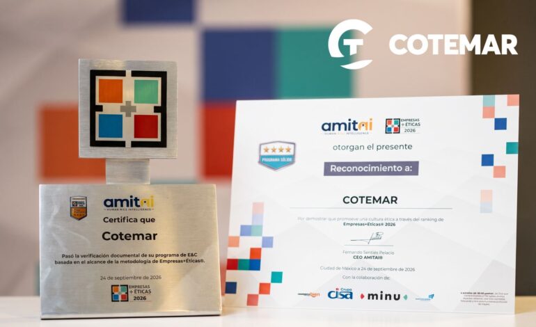 Cotemar obtiene la Certificación AMITAI® / Empresas+Éticas® y se posiciona en el Ranking E+E 2026