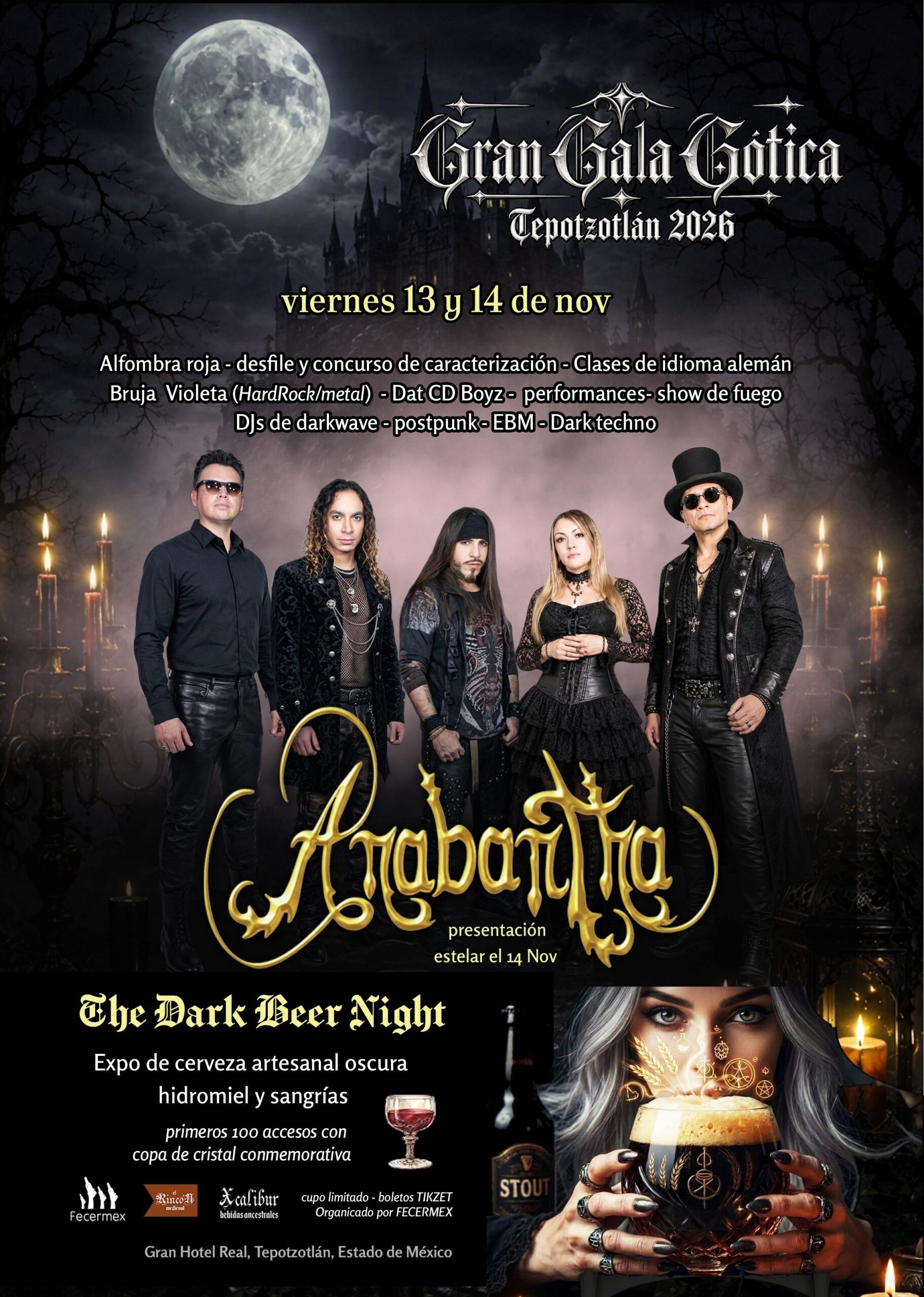 Tepotzotlán será la sede de la Gran Gala Gótica 2026 con la presentación del grupo musical Anabantha