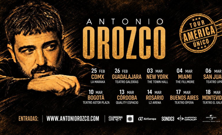 Antonio Orozco llevará su «Tour Único América 2027» a México, Estados Unidos y Latinoamérica
