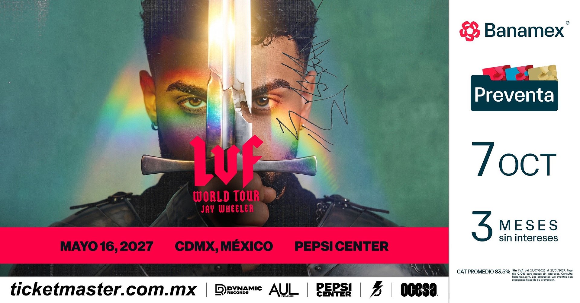 Jay Wheeler llevará La Voz Favorita al Pepsi Center en mayo de 2027