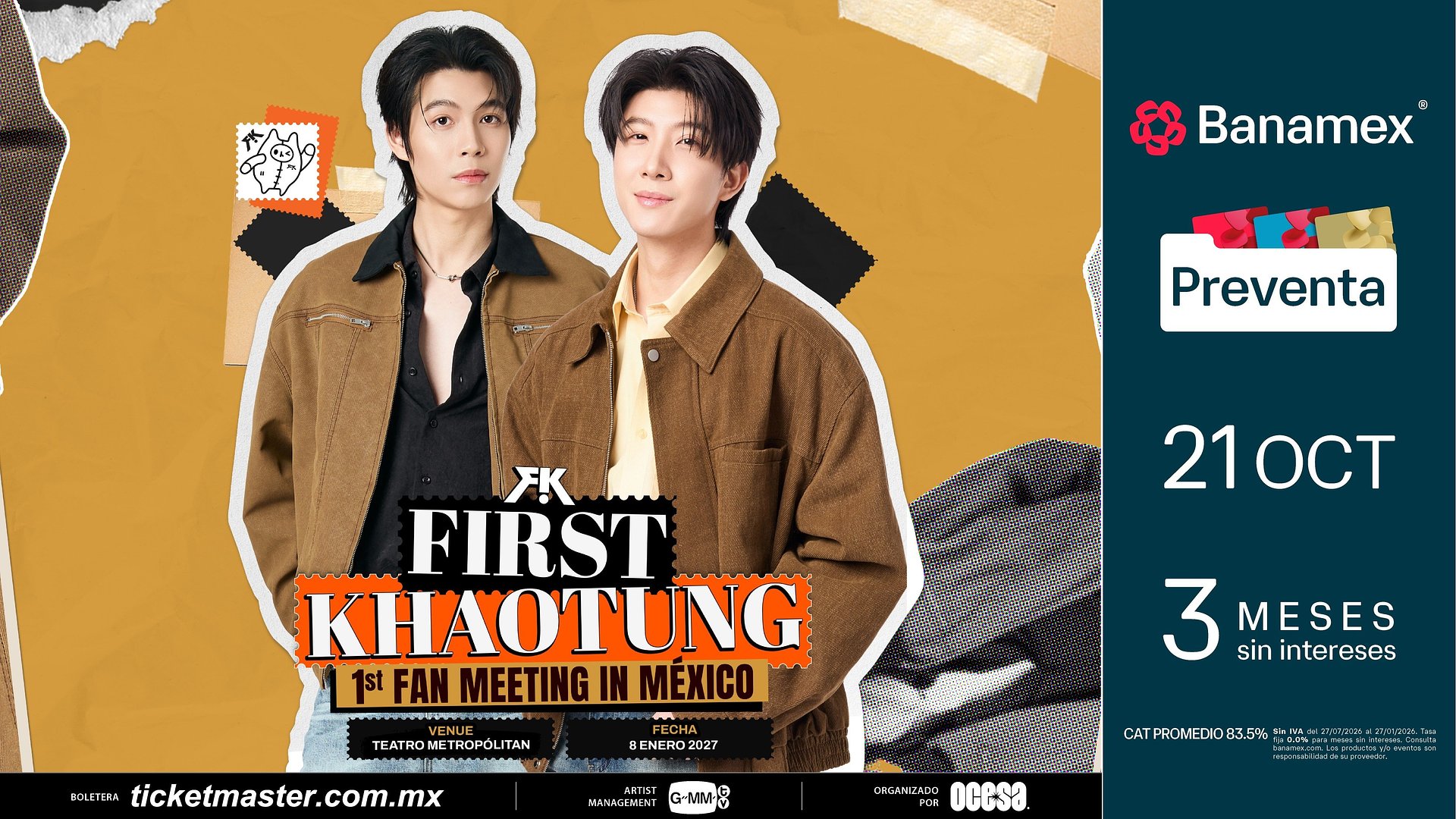 FirstKhaotung regresará a México con un fan meeting en el Teatro Metropólitan